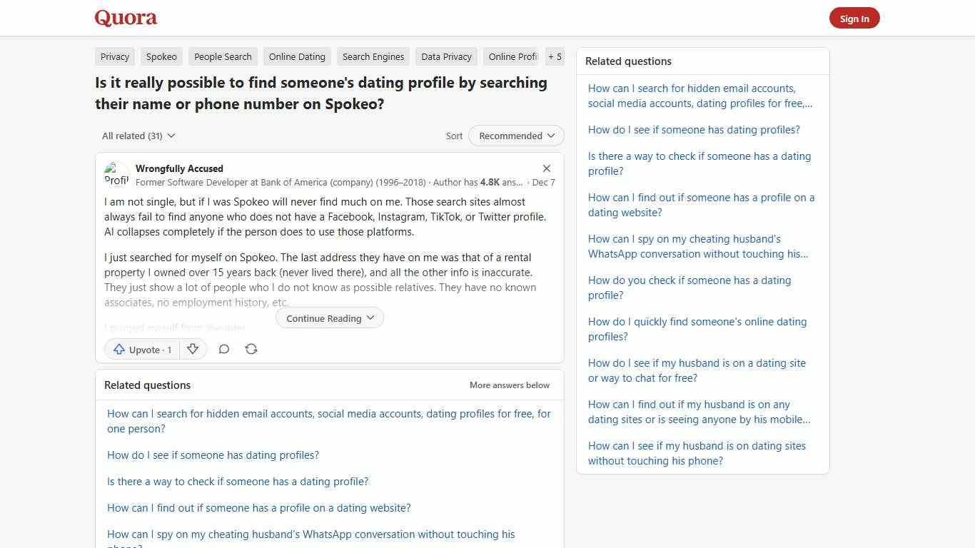 Is it really possible to find someone's dating profile by searching their name or phone number on Spokeo? - Quora